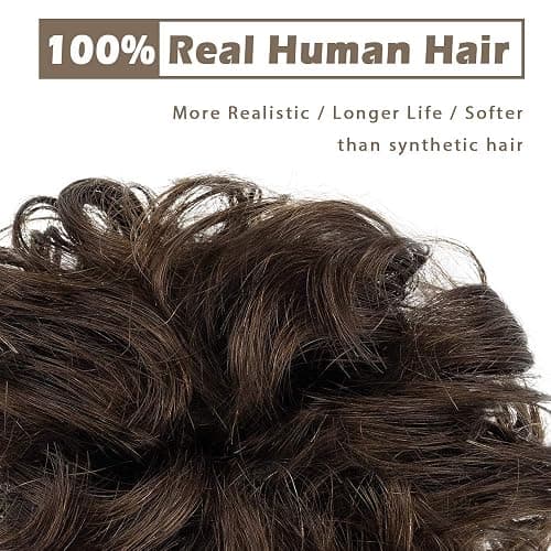 ⭐️BARSDAR 100% Human Hair Extension - Real Human Hair Brown Bun Extensions for Women - Messy Bun Hairpieces, Chignons, Updo Daily thumbnail 2