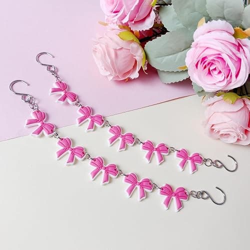 Yookuli 2Pcs Sunflower PVC Shoe Chains for Women, Shoe Charms for Clog Sandals, DIY Rubber Shoe Decoration Charms for Girls, Party Favor - Bow Pink thumbnail 5