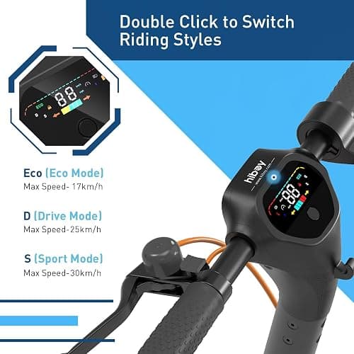 Hiboy S2 Pro/S2 Max Electric Scooter for Adults, 500W Motor, 40-65KM Long Range ＆ 30KM/H, 10'' Tires, Dual Braking & Shock Absorption System, Foldable Commuter Electric Scooter thumbnail 5