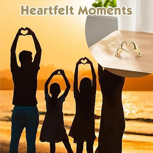 Dszemie Gold Ornaments For Living Room, Heart Hands Sculpture Bedroom Ornaments, Hand Love Gesture Statue Room Accessories, Loved Finger Sculpture Home Decoration Gifts For Women Men Girls Mom Bestie thumbnail 5