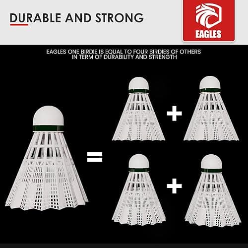 EAGLES Badminton Birdies - Nylon Bedminton Shuttlecocks for Softball/Baseball Batting Training - Highly Stable & Durable 24 Pack, 12 Pack or 6 Pack Shuttle Balls for Indoor and Outdoor Matches thumbnail 3