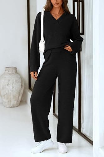 PRETTYGARDEN Lounge Sets for Women Two Piece Sweaters Pajama Set Fall Fashion 2025 Loungewear Outfits Matching Winter Clothes thumbnail 3