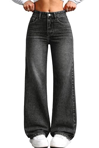 ELLEVEN Women's Wide Leg Baggy Jeans,High Waisted Stretchy Boyfriend Y2k Casual Denim Pants for Women - Image 1