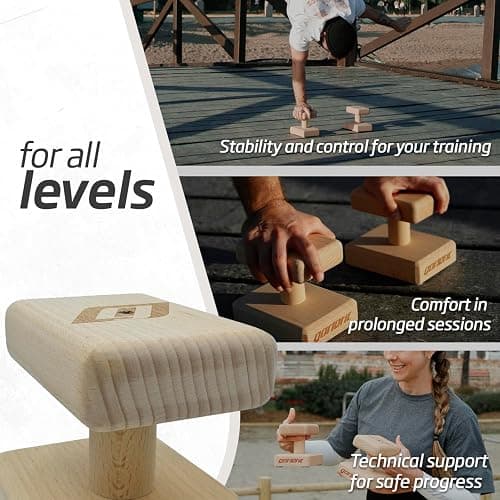 Premium Handstand Blöcke – Paar aus Holz / High Density – rutschfest & ergonomisch – Handstand Training, Yoga & Calisthenics | stabile Handstandblocks Deutschland thumbnail 2
