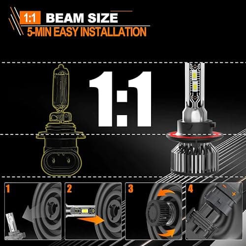 TXBILMOO Compatible For Ford F250 F350 F450 Super Duty 2005-2020 High/Low Beam Fog Light Bulbs Kit, 44000LM 600% Brightness 6500K White with Cooling Fan, Plug and Play, IP68 Pack of 6 thumbnail 5