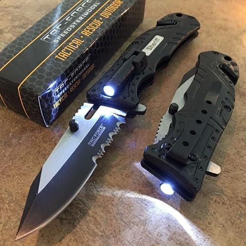 MTECH USA TAC Force TF-835 Series Spring Assist Folding Knife, Two-Tone Half-Serrated Blade, 4.5-Inch Closed - Image 1
