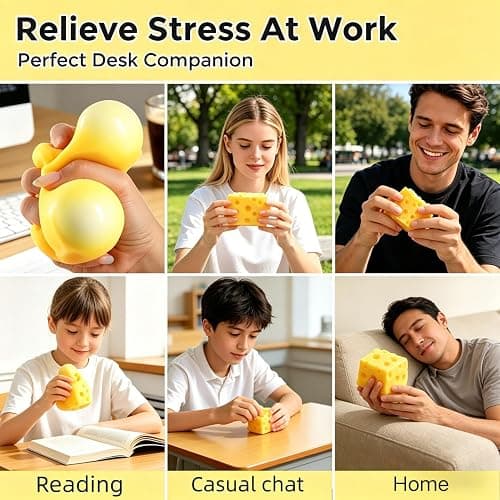 10in Giant Butter Squishy, Extra Large 14oz Big Jumbo Butters Squeeze Stress Balls, Slow Rising Fun Butter Stick for Anxiety Relief Fidget Adults (B-1pcs Cheese Squishy) thumbnail 5