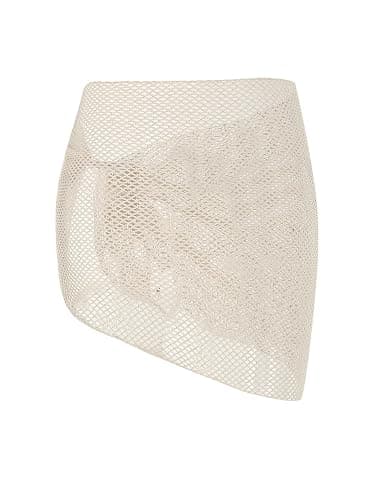 ZAFUL Sarong Coverups for Women Beach Vacation Fishnet See Thru Tie Side Bathing Suit Cover Up Mini Skirt thumbnail 3