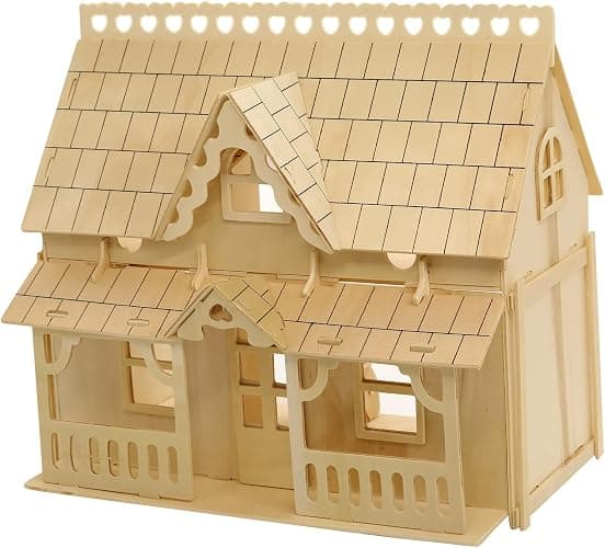 CUTEROOM 3D Puzzle House,Fantasy Villa Model Kit DIY Miniature Dollshouse | Pre-cut, glue-free assembly, Natural wood,Creative gift for adults thumbnail 5