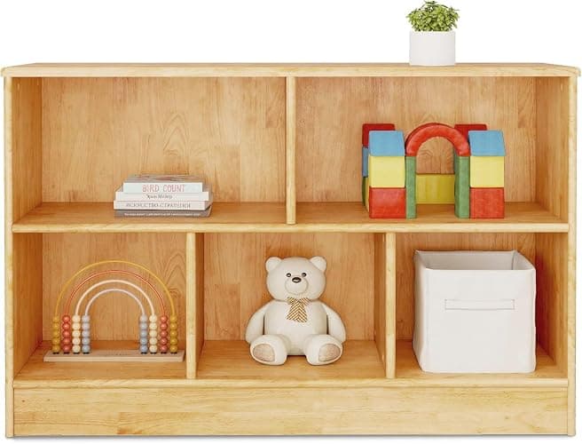 Montessori Rubber Wood Bookshelf - Image 1