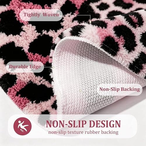 LIFEISLE Pink Cheetah 8 Ball Rug 31" Round Leopard Print Area Rug - Soft Plush Modern Aesthetic Rug for Bedroom, Living Room, Dorm Decor, Trendy Room Decor for Women & Teens thumbnail 3