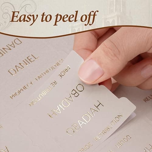 UPAFEXXI-Laminated Bible Tabs with Book Summaries(Gold Foil Embossed Lettering), Bible Tabs for Women and Men, Reposition Large Print Stickers, Easy to Read, 80Chapters Labels for Easy Navigation thumbnail 6