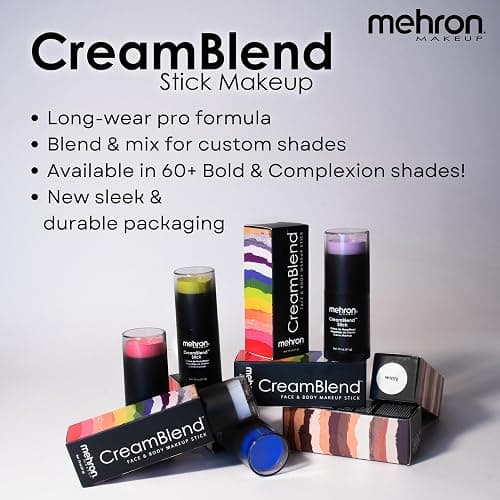 Mehron Makeup CreamBlend Stick | Face Paint, Body Paint, & Foundation Cream Makeup | Perfect for Halloween .75 oz (21 g) (Light 3) thumbnail 5