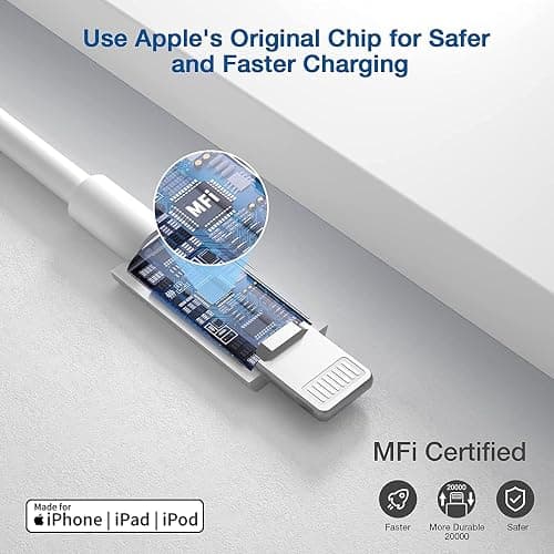 iPhone 13 12 11 Fast Charger [Apple MFi Certified] 2Pack 20W PD USB C Wall Charger Type C Power Adapter Lightning Cable Cord Compatible with Apple iPhone 13 Pro/12/12/11/11Pro Max/XS/XR/X/8/SE/iPad thumbnail 4