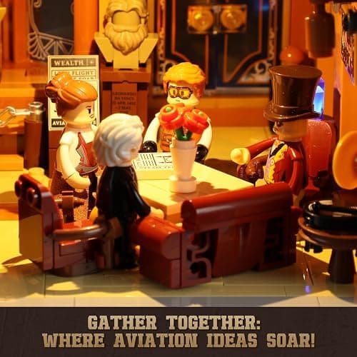 Lumibricks Steampunk Flying Club Lighting Building-Bricks Set - 1871 Pcs Modular Building Blocks Display Collectible Set for Adults thumbnail 4