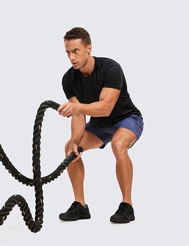CRZ YOGA Texture Workout Shirts for Men - Lightweight Crewneck Running Athletic T-Shirts Short Sleeve Gym Tops thumbnail 3