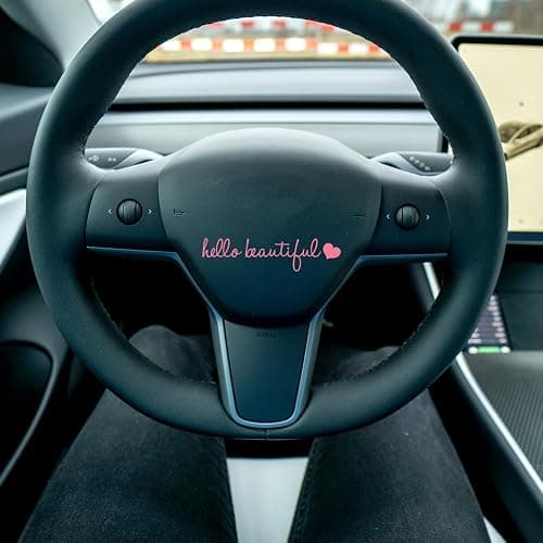 NEXIHOO 3x Hello Beautiful Pink Car Mirror Decals, Vinyl Stickers for Women, Vanity Mirror Stickers, Girl Car Decals, Car Window Decal, Self Affirmations Decal thumbnail 7