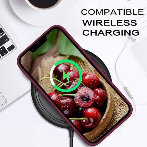 GUAGUA Case for iPhone 14 6.1-inch Liquid Silicone Soft Gel Rubber Slim Thin Microfiber Lining Cushion Texture Cover Shockproof Protective Cases for iPhone 14 2022 Burgundy thumbnail 6