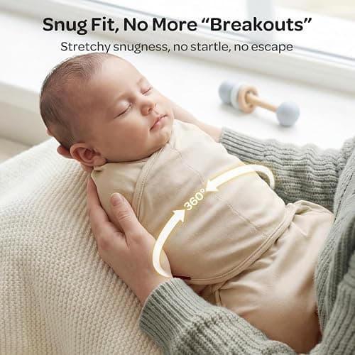 Momcozy Swaddles for Newborns, Quiet Fastener Swaddle Suitable for Infant 0-3 Months, New-Parent-Friendly Sleep Sack, Reduce Startle Reflex, Newborn Boys Girls Registry Essentials, 2-Pack, Harmony thumbnail 7