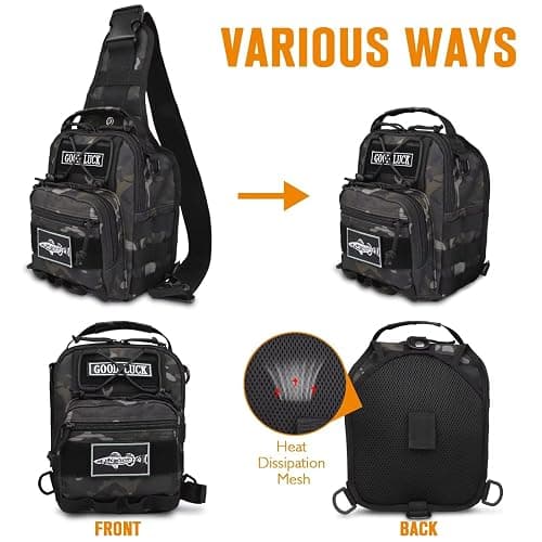 Dovesun Small Fishing Backpack, Waterproof Fly Fishing Sling Pack Tackle Bag with Tackle Boxes thumbnail 6