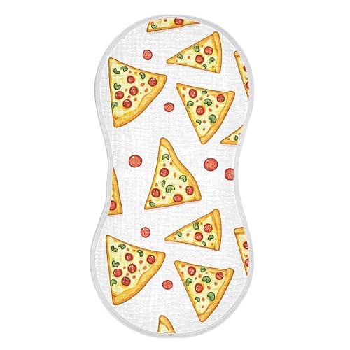 vvfelixl Delicious Sliced Pizza Burp Cloths for Baby Boy Girls Baby Washcloths Burp Rags 1 Pack - Image 1