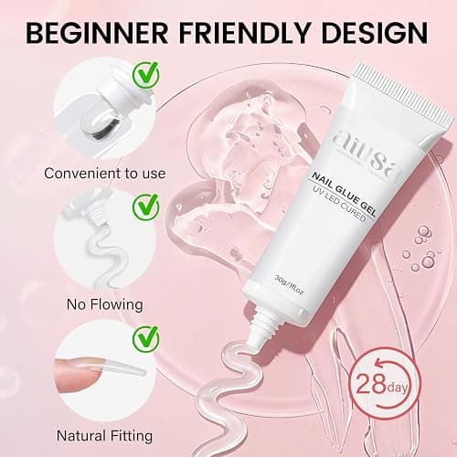 AILLSA Nail Extension Kit Medium Square Nail Tips 224pcs | Upgrade Glue Gel for Fake Tips Press on Nails, Nail Extensions Kit with Portable Nail Lamp for Beginners thumbnail 2
