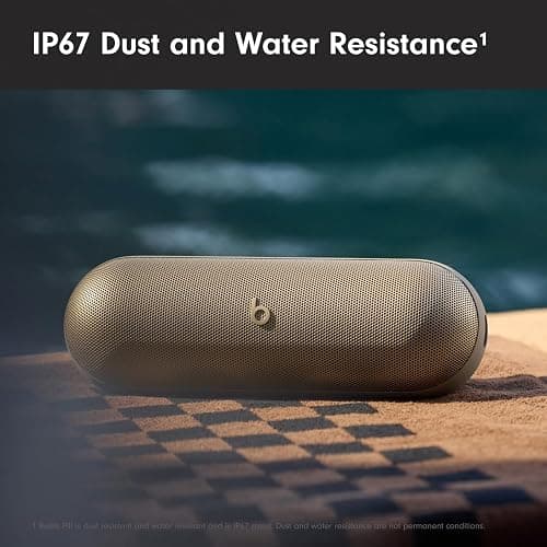 Beats Pill - Portable Bluetooth Speaker- Up to 24H Battery Life, Water Resistant, Bluetooth, Apple & Android Compatible, Seriously Loud Sound for Home, Outdoor and Travel- Champagne Gold thumbnail 3