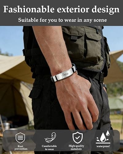Yotlein SK Armband 2 Stück Schwarz, Silikonmaterial Adjustable Wristband, Stray Kids Bracelet für Fan Geburtstag Kreatives, Kpop Merch Geschenke für STAY thumbnail 5