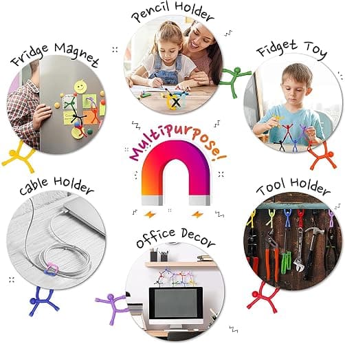 MagMen Magnetic Travel Toys: Stretchy, Fun, and Educational Fidget Toys for Kids and Adults Ages 3 and up 10 Opaque - 10 Piece- Classic Opaque thumbnail 3