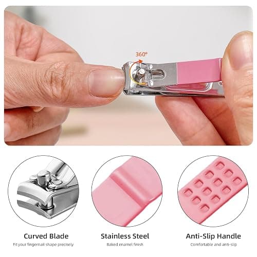10 in 1 Manicure kit for Women Professional Pink Nail kit, Nail Care kit and Personal Toe Nail Clippers, Complete Manicure Set Women with Travel Beauty Tools Convenience Set thumbnail 4