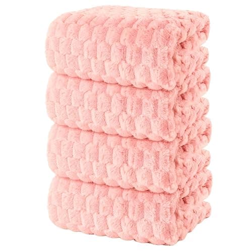 Microfiber Bath Towels, Extra Large Towels Set, Pink, 4-Pack, 27.5" x 55" | Super Absorbent, Quick Dry, Soft Plush, Lightweight Luxury Towel Set for Bathroom, Spa, Gym, Travel - Image 1