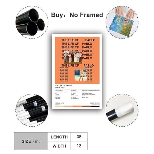 Kanye Poster West Album Cover Music Poster (Set of 10) Unframed 8x12inch(20x30cm) thumbnail 2