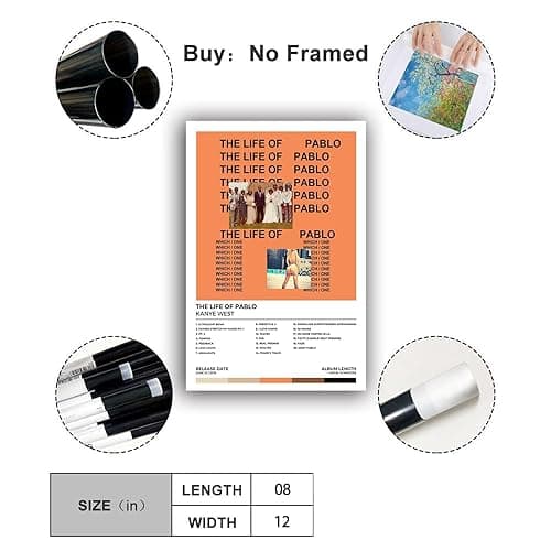 Kanye Poster West Album Cover Music Poster (Set of 10) Unframed 8x12inch(20x30cm) - Kanye Poster West Album Cover Music Poster (Set of 10) - Unframed 8x12inch(20x30cm) thumbnail 2