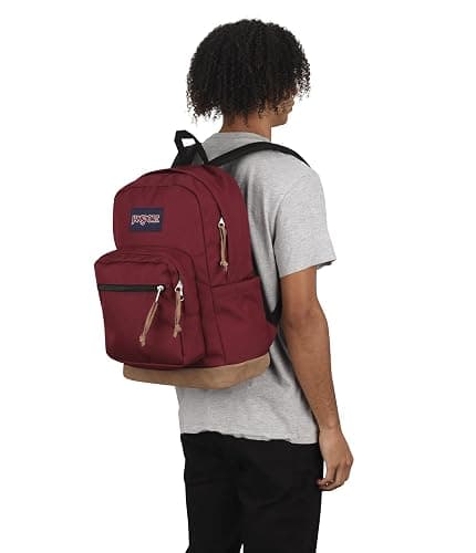 JanSport Right Pack Backpack - Durable Daypack with Padded 15" Laptop Sleeve, Spacious Main Compartment & Integrated Water Bottle Pocket - Russet Red thumbnail 7