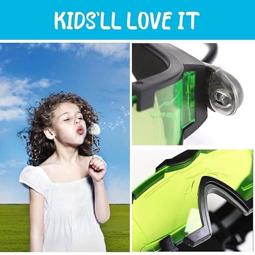 AGM Kids Night Vision Goggles, Adjustable Spy Gear Night Mission Goggles with Flip-Out Lights Green Lens thumbnail 8