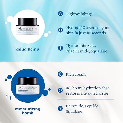 belif Aqua Bomb – Daily Niacinamide Hydrating Moisturizer, Lightweight Plumping Facial Cream with Hyaluronic Acid & Squalane, Cooling Effect, Anti-Aging, Korean Skincare, 1.68 fl oz (50ml) thumbnail 5