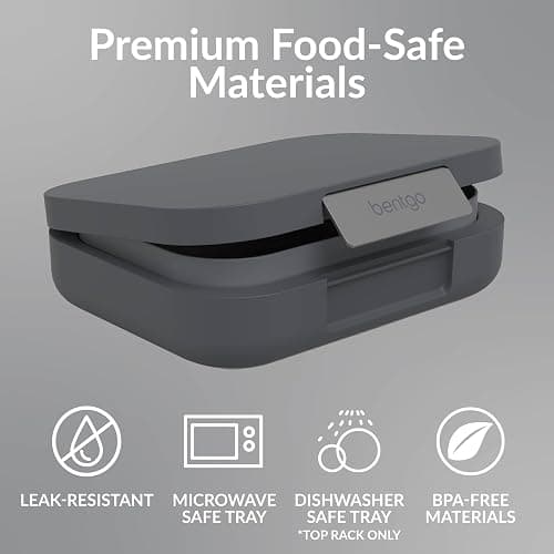 Bentgo® Modern - Versatile 4-Compartment Bento-Style Lunch Box for Adults and Teens, Leak-Resistant, Ideal for On-The-Go Balanced Eating - BPA-Free, Matte Finish and Ergonomic Design (Dark Gray) thumbnail 4