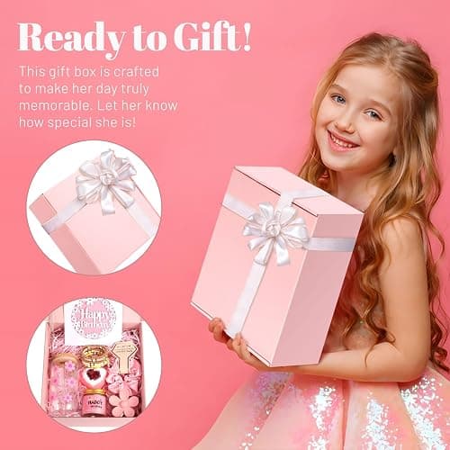 ONIYEA Birthday Gift for Teen Girls, 7 Cute Gifts with Tasks, Happy Birthday Gift Ideas,Trendy Preppy Stuff for Teen Girls, Christmas, Cute Daisy Aesthetic Glass Cups Tumbler Gifts Set 7pcs (Pink) thumbnail 7