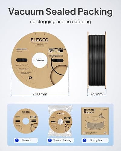 ELEGOO ABS Filament 1.75mm Gray 1KG, Heat Resistant 3D Printer Filament High Toughness & Impact Resistance, 1kg spooll(2.2lbs) Fits for Most FDM Printer thumbnail 8