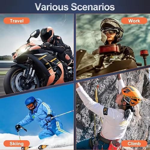 Motorcycle Helmet Bluetooth Intercom IP65 Waterproof Talk Noise Cancelling Dual Communication, 1000mAh Long-Lasting Battery, Helmet Talk Intercom Headset for Riders and Outdoor Adventures (2 Pack) thumbnail 6
