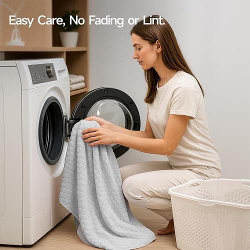 REDKISS 4 Pack Gray Microfiber Bath Towels - Extra Large Waffle Towels Set for Bathroom, Super Absorbent Towel Set of 4 Lagre, Quick Dry Bathroom Towel for Spa, Gym,Travel, Lint Free, Ultra Soft thumbnail 7