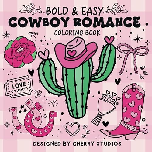 Bold & Easy Cowboy Romance Coloring Book For Adults (Readers Just Wanna Color) - Image 1