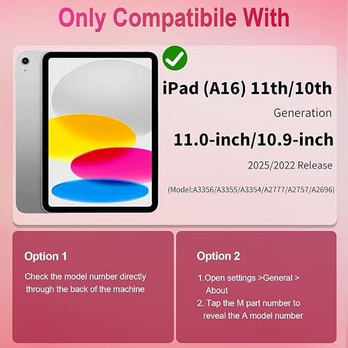 WESOROL Case for iPad (A16) 11th Generation 11 Inch (2025) iPad 10th Generation 10.9 Inch (2022),Full-Body Drop Protection i Pad Case 10th Gen with Rotating Stand Screen Protector Pencil Holder,Rose thumbnail 7