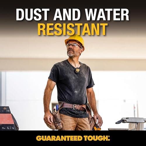 DEWALT Wearable Bluetooth Speaker (Updated Version), Clip-On Wireless Jobsite Pro Water-Resistant Portable Speaker (Non-Magnetic), Built-in Mic for Hands-Free Music/Calls, Bluetooth Speaker (Yellow) thumbnail 7