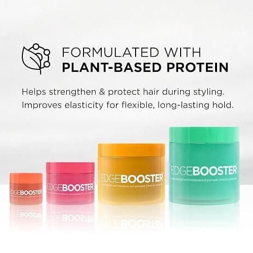 Style Factor Edge Booster Extra Strength & Moisture Rich Pomade | Strong Hold Edge Control Gel with Natural Beeswax for Thick & Coarse Hair | High Shine, Non-Greasy Styling | Pink Sapphire, 3.38 oz thumbnail 3