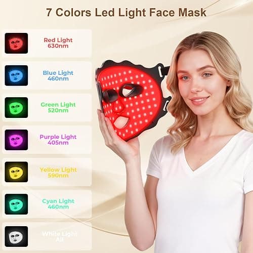 Red Light Therapy for Face, Led Face Mask Light Therapy with Rechargeable Remote, LED Face Mask Light Therapy at Home, Comfortable Red Light Therapy Mask thumbnail 2
