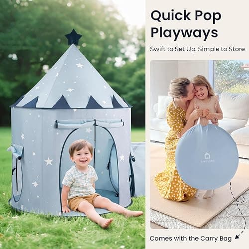 Tiny Land 3-in-1 Baby Tunnel for Toddlers with Ball Pit & Play Tent, Pop Up Crawl Tunnel for Kids, Indoor/Outdoor Play Tunnel, Foldable Baby Crawling Tunnel Toy (Blue) thumbnail 6