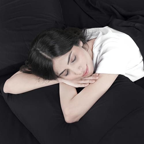 Utopia Bedding Queen Sheet Set – 4 Piece Bed Sheets for Queen Size Bed, Soft and Breathable Microfiber, Includes 1 Fitted Sheet, 1 Flat Sheet and 2 Pillowcases (Black) thumbnail 6