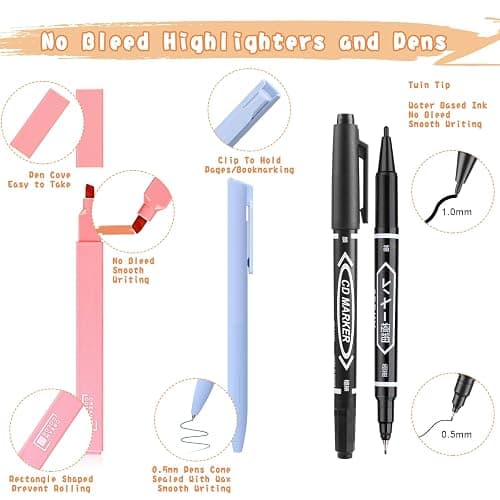 NIGHTNOOK Bible Journaling Kit, Include 6 Bible Highlighters and 6 Pens No Bleed, 90 Laminated Bible Tabs, Magnetic Bookmarks, Sticky Notes, Study Supplies Essentials Set for Women & Men thumbnail 4