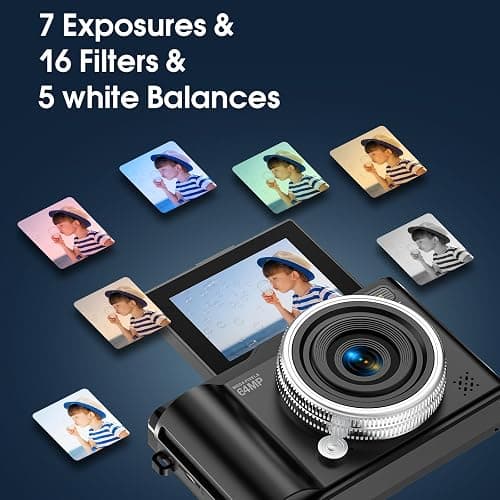 4K Digital Camera for Photography, 64MP Vlogging Camera for YouTube with 180° Flip Screen and Macro Function, 16X Zoom UHD Autofocus Video Camara with 32GB SD Card for Kids Teens Boys Girls thumbnail 5